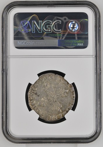 FRANCE LOUIS XIV 1645(9) 1/4 ECU SILVER COIN, ORIGINAL, NGC CERTIFIED AU58 - Picture 5 of 7