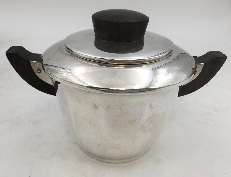 Conjunto de chá/café prata francesa 3 peças em estilo art déco - Imagem 3 de 4