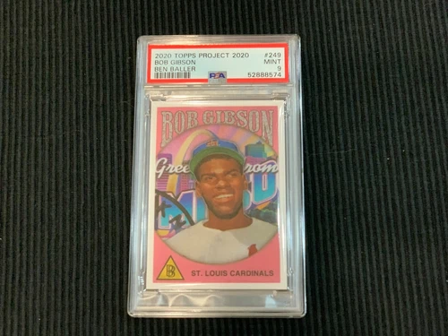 2020 TOPPS PROJECT #249 BOB GIBSON / BEN BALLER *PSA 9 MINT*  CARDINALS