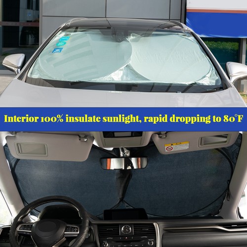 Car Foldable Sun Shade SunShade Windshield Visor Sun Cover Heat Reflective - Picture 3 of 7