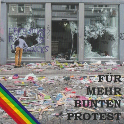 FÜR MEHR BUNTEN PROTEST *Aufkleber/Sticker* Politik Plündern Riot Aufstand
