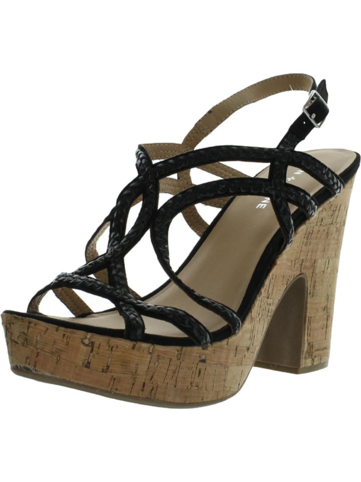 Женские черные босоножки SUN STONE на платформе из коркнадии с блочным каблуком и ремешком на ремешке 8,5 М