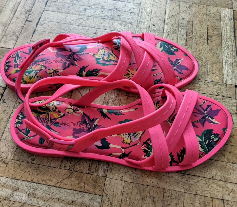 Sandalias Melissa x Jason Wu Barbiecore Rosa Caliente 9 EU 40 Hailey Verano Y2K Foto 3 de 4