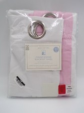 Pottery Barn Kids Color Bordered Grommet Blackout Panel Drape 63" Pink 8337D