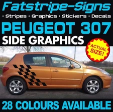 to fit PEUGEOT 307 GRAPHICS STRIPES DECALS STICKERS GTI PUG ESTATE CC 1.4 1.6