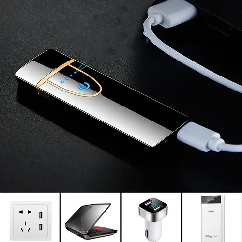 Smart Touch Sensor USB Rechargeable Double Arc Flameless Plasma Electric Lighter - Picture 7 of 28