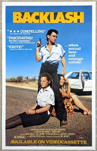 1988 Backlash Home Video Movie Poster 27X41 Rolled 1 Sheet