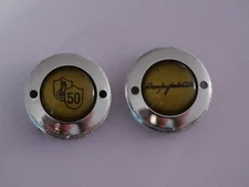 50th anniversary silver / gold crankset dust caps fit Campagnolo Tulio record