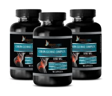 cleanse detox - COLON CLEANSE COMPLEX - liver support - 3 Bottles 270 Capsules