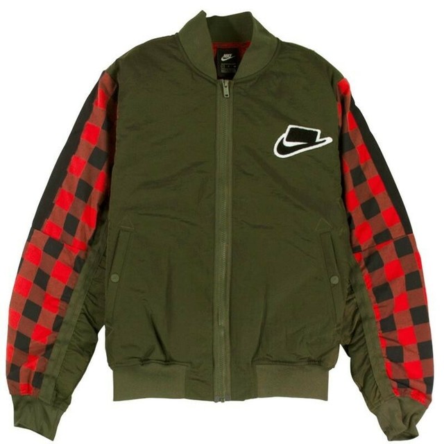 NIKE Varsity Bomber Jacket 939622-011 Red Black Zip Up Big Boy's $120 New | eBay