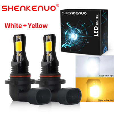 #ad SHENKENUO Switchback 9005 HB3 LED Headlight Bulbs High Beam Dual Color Kit 2PCS $18.71
