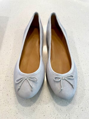 NIB J.Crew Classic Suede Ballet Flats Mineral Grey Gray Size 9