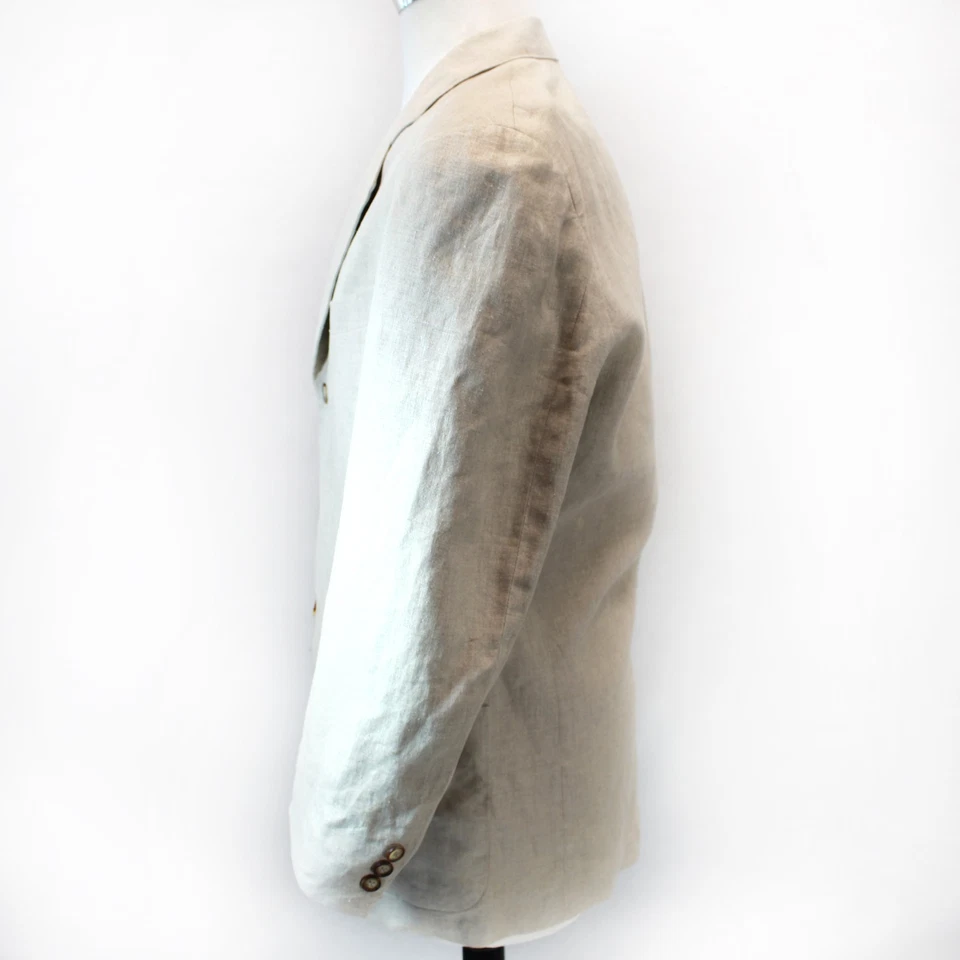 Structure Le Collezioni Beige 100% Linen Classic sport coat Blazer Jacket Medium - Image 4 of 4