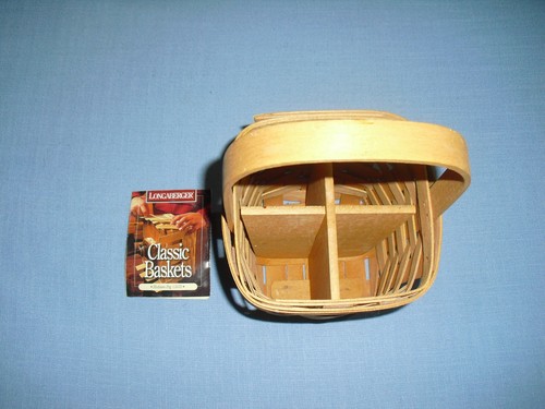 Longaberger Tall Square Basket 1998 Includes Basket Divider 10.5 w/ handle - Picture 2 of 7