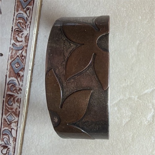 Retired James Avery Sterling Silver & Copper Flower Cuff Bracelet -925 Vintage 