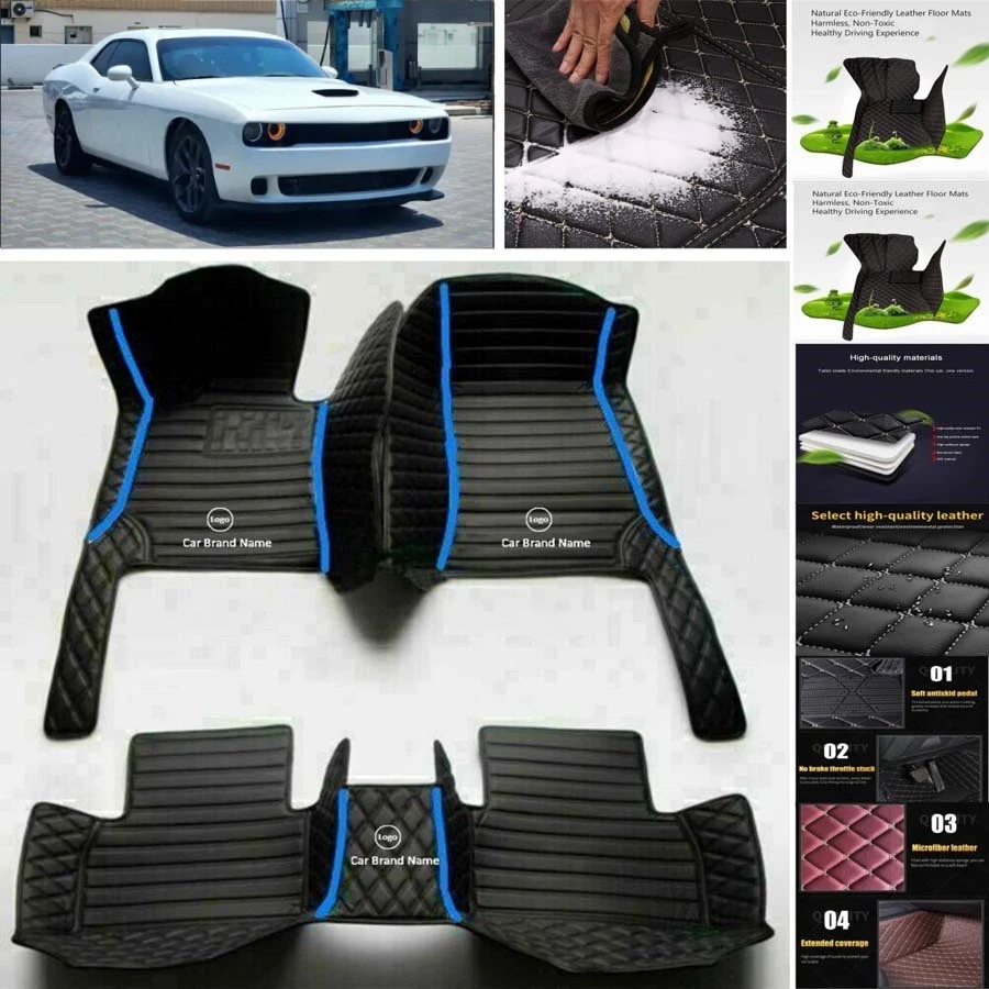 For Dodge Challenger Car Floor Mats Carpets Cargo Liners Custom All Weather - Image 4 of 4