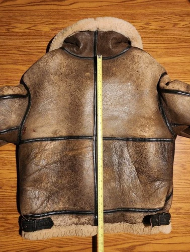AVIREX B3 BOMBER SHEARLING JACKET Sz 42 AC-17755 Made In USA, GUC image 16