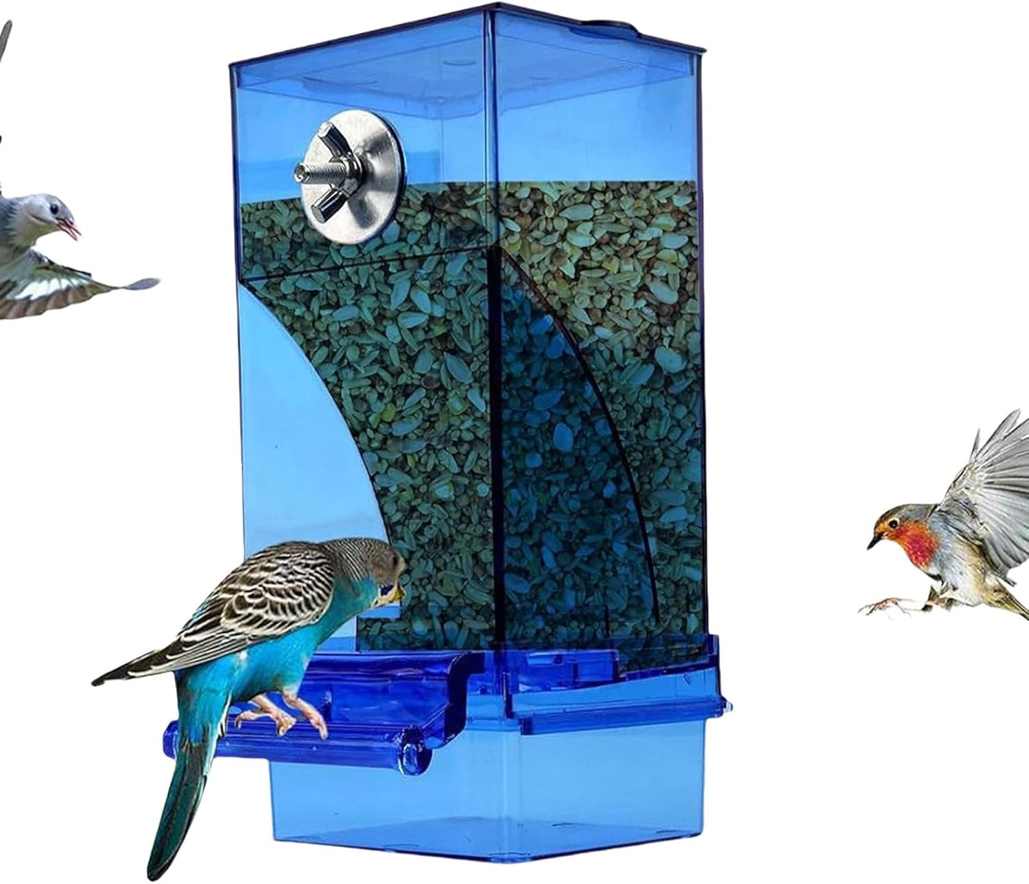 No Mess Bird Feeder Water Dispenser Set, Automatic Parrot Feeder Cage
