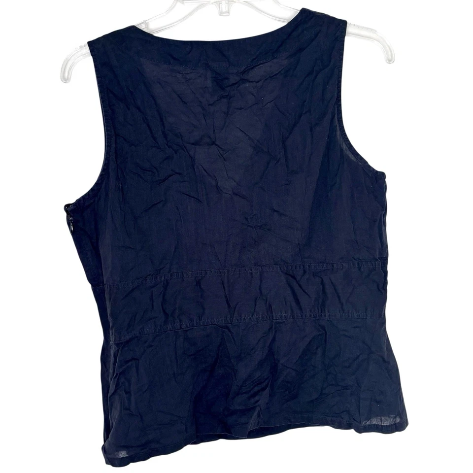 Top Babydoll Vintage Y2K GAP Mujer Talla L Negro Algodón Sin Mangas Minimalista Foto 2 de 4