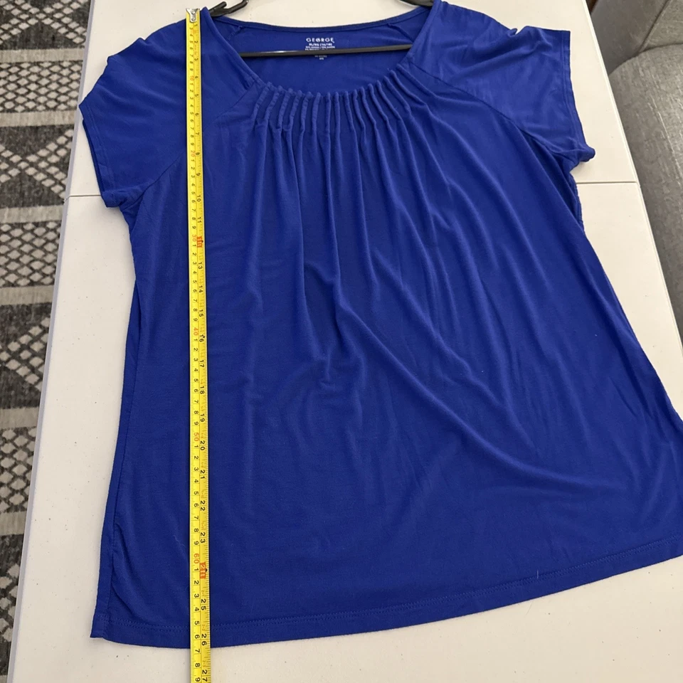 Blusa Top Para Mujer George Manga Corta Azul Marino Talla XL (16/18) Cuello Redondo Foto 4 de 4