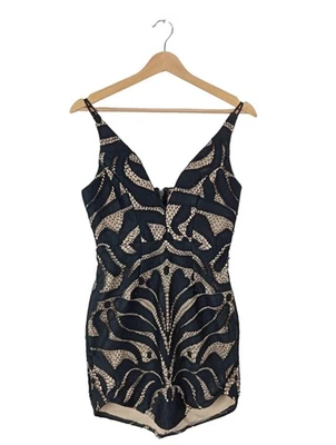 LOVE TRIANGLE Vestido de cóctel Mujeres Vestido Talla EU 38 negro-crema - Imagen 1 de 4