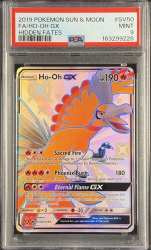 PSA 9 Ho-Oh GX #SV50 Hidden Fates Shiny Vault