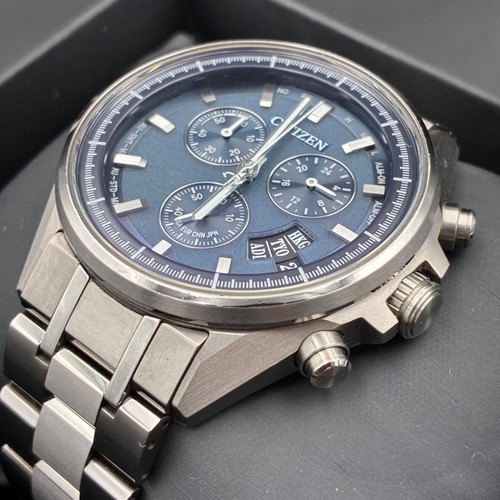 Citizen Attesa H610-T024564 Eco-Dr Radio Contrôlée Bleu Argent Solaire Montre - Photo 10 sur 10