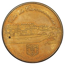 Francia Medalla Turística Cité De Carcassonne Patrimonio de la Humanidad 2004 Latón