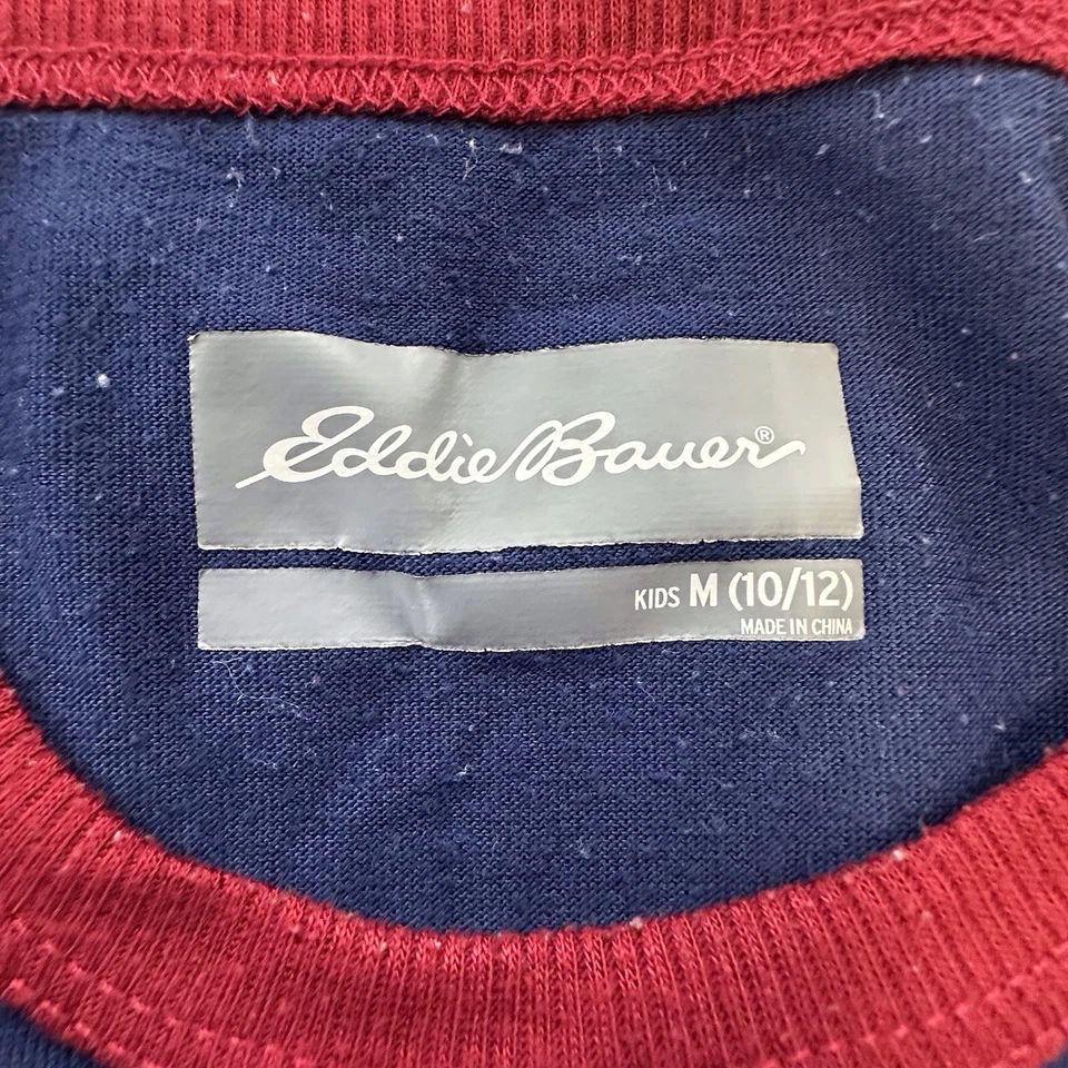 Eddie Bauer Conjunto Pijama Vellón Azul Rojo Niños M 10-12 Alces Invierno Árboles Foto 4 de 4
