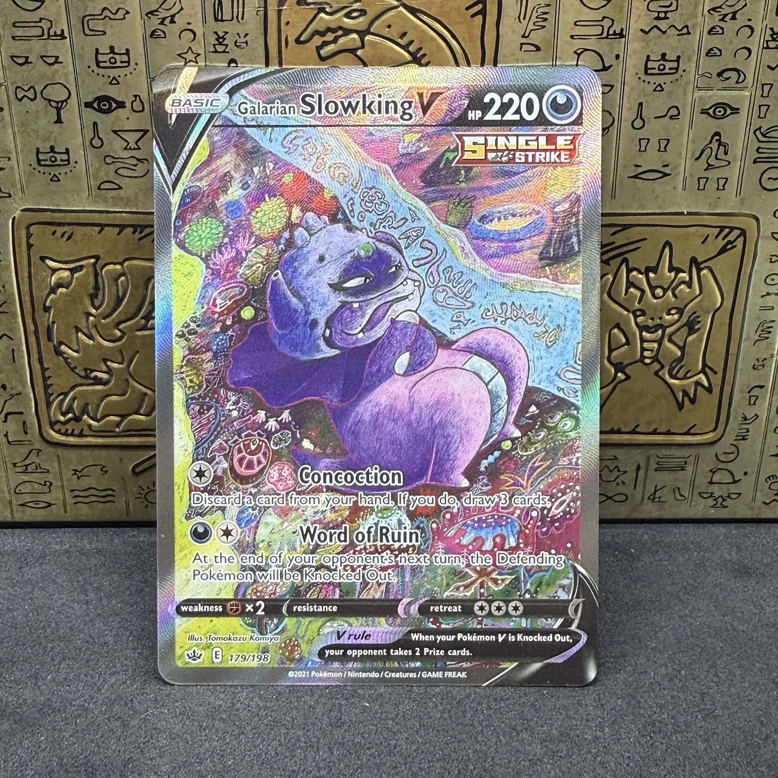 Pokemon Galarian Slowking V 179/198 Ultra Rare Chilling Reign Pokemon Holo NM