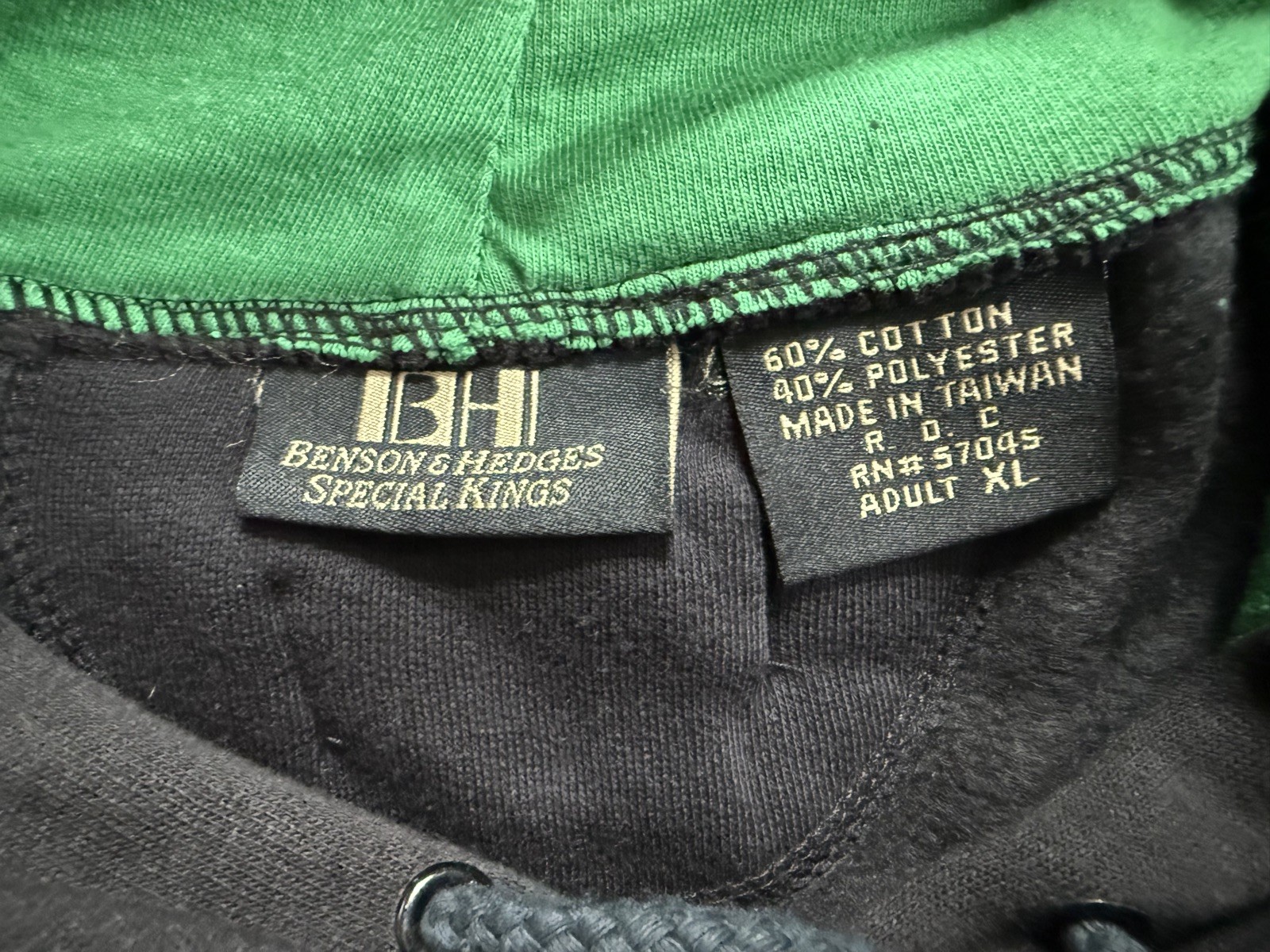 Benson & Hedges Cigarette Take the Edge Off Pullover Hoodie Mens XL Black NWOT