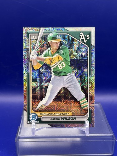 2024 Bowman Chrome Jacob Wilson #BCP-205 Mega Box Mojo Refractor Athletics