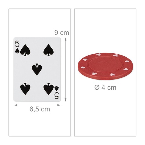 Pokerset groß Poker-Spielset 200 Chips 2 Kartendecks Pokerset Casino-Spielset - Bild 5 von 11