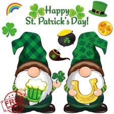 Sratte 9 Pcs Shamrock Gnomes Fridge Magnets Garage Door Stickers