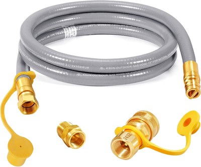 GasSaf 6 FT 1/2'' ID Natural Gas Hose with Quick Connect Fitting, 1/2 inch 6FT 