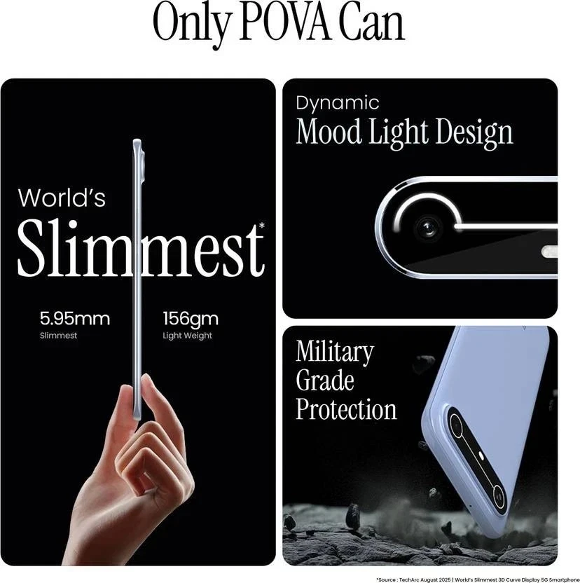 Tecno Pova Slim 5G (Black, 128GB 8GB RAM) Dimensity 6400 5G Global Version. - image 4 of 4