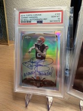 Topps 2014 Chrome Johnny Manziel #169 Refractor Rookie Auto /75 PSA 10 POP 3