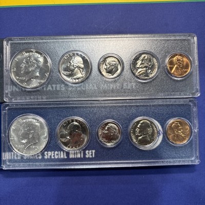1966 + 1967 US Special Mint Sets WITH BOXES Genuine - SMS Read Description