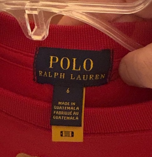 Polo Ralph Lauren Boys Polo Bear Fleece Red Christmas Sweatshirt Size 6 - Picture 3 of 6