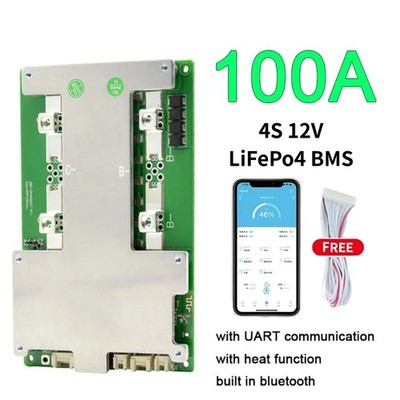 JBD BMS Smart 4S 12V 100A Lifepo4 Battery Protection Board Same Port mit Balance