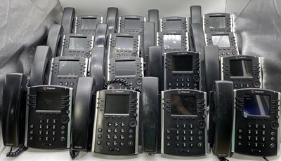 LOT OF (16) Polycom VVX 411 Business Phone With Handsets & Stands