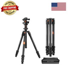 Lightweight 64-Inch Carbon Fiber Tripod with 4-Section Legs  Ball Head