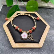 Unisex Ceramic Bead Bracelet Stackable Adjustable Tie 5-7 New Free Ship B445