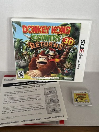 Donkey Kong Country Returns 3D 3DS! Tested! Free Shipping!