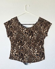 Y2k Vintage Wet Seal Brown Cheetah Print Shirt Womens Size Large Made In USA