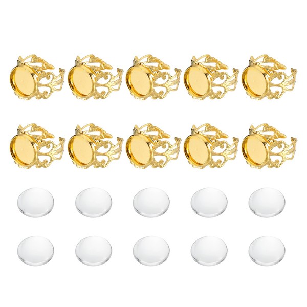 10 StüCk Metall Ringrohling Basis, 12Mm-image