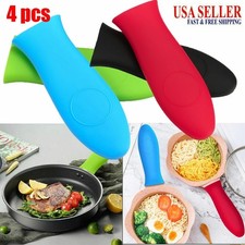 4pc Pan Handle Cover Cast Iron Skillet Silicone Holder Cover Sleeve For Kitchen