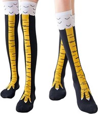 2 Pairs Chicken Leg Socks, Funny 3D Novelty Chicken Feet Knee-High  Mid-Calf So