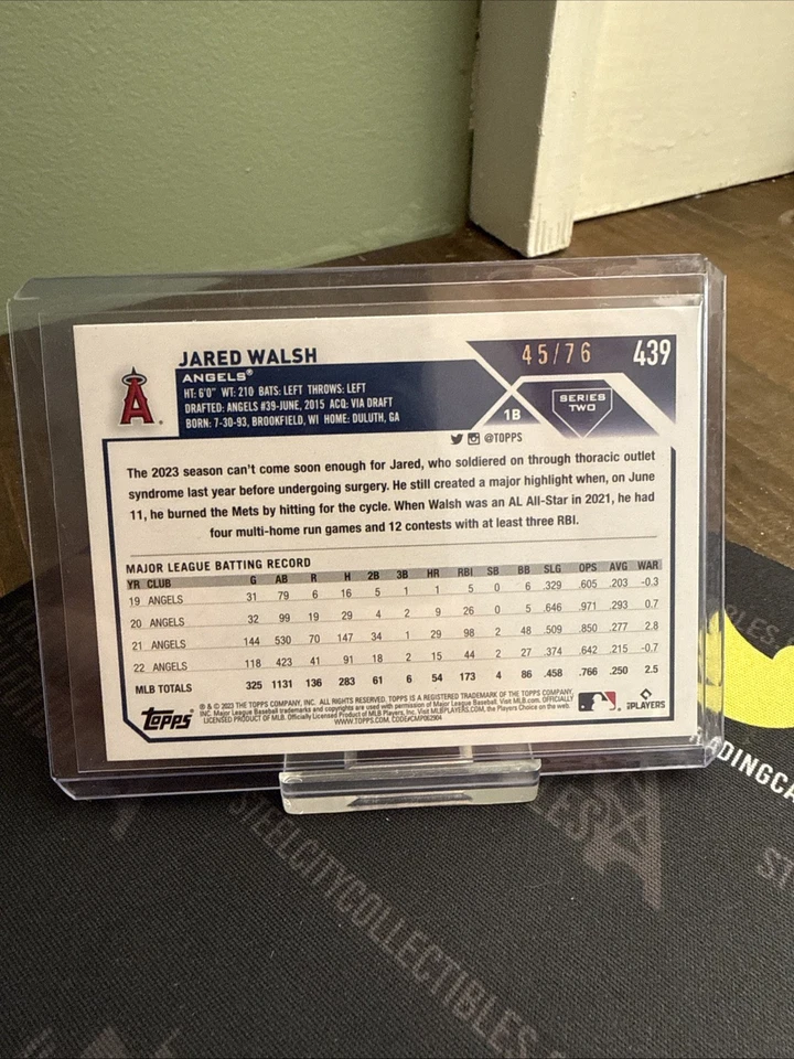 2023 Topps Series 2 Jared Walsh #439 Independence Day /76 Team Color Match - Image 4 of 4