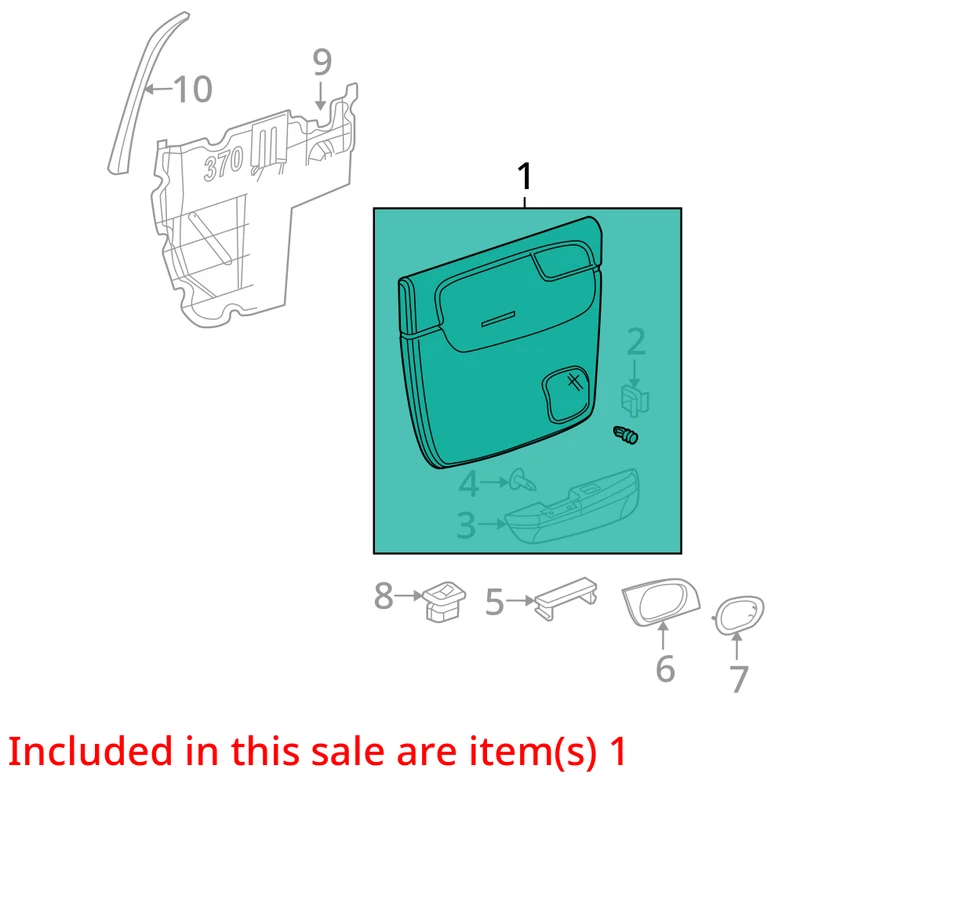 FITS 2006 GMC ENVOY XL PANEL ASM RR S/D TR *GRAY 15852246 -  NEW OEM 15852246 - Image 2 of 3